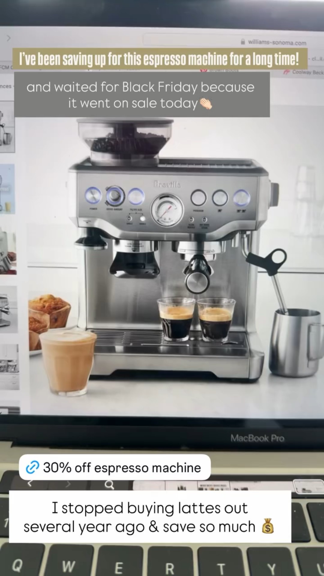 I stopped buying lattes out
several year ago & save so much 💰 I’ve been saving up for this Breville espresso machine at William Sonoma for a long time!  I waited for Black Friday because it went on sale today👏🏻for 30% off!

#LTKHome #LTKGiftGuide #LTKCyberWeek