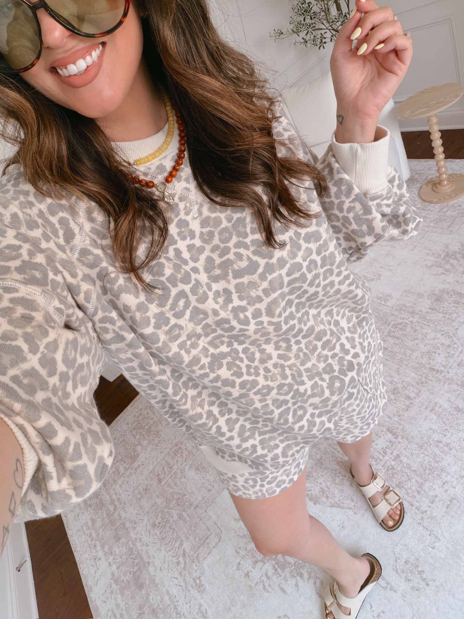 wearing a large in the top, XL in shorts 

 #LTKSeasonal #LTKMidsize