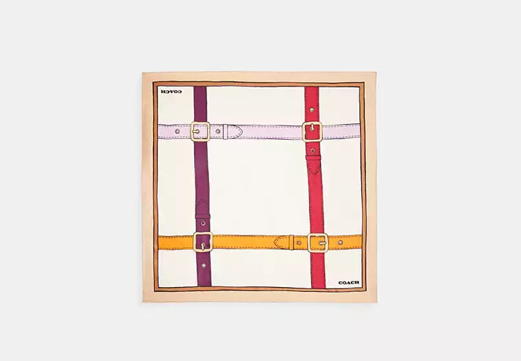 Trompe L'oeil Belt Print Silk Square Scarf | Coach (US)
