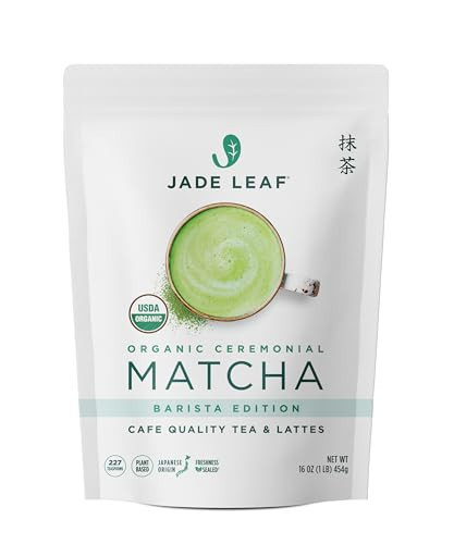 Jade Leaf Matcha Organic Ceremonial Grade Matcha Green Tea Powder - Authentic Japanese Origin - Barista Edition For Cafe Quality Tea & Lattes (1 Pound Bulk Matcha) | Amazon (US)