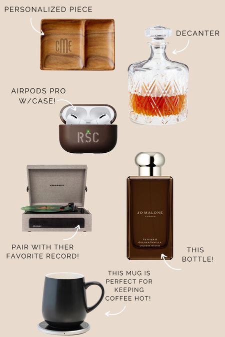 valentine’s day gifts for him:
glass decanter
monogrammed tray
monogrammed air pod case
record player
jo malone calogne
coffee mug

#LTKGiftGuide #LTKunder100 #LTKmens