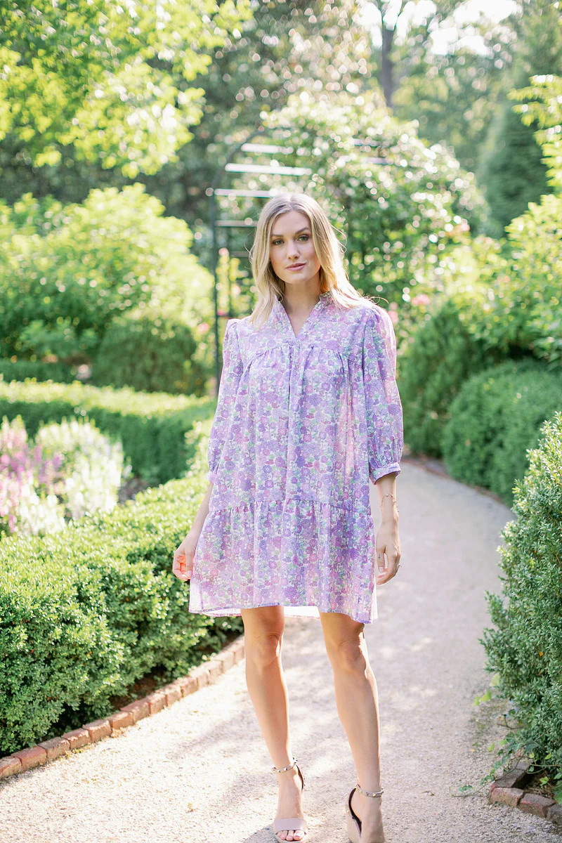 Cotton Lawn Mini Day Gown in Heather | Beverly Drive