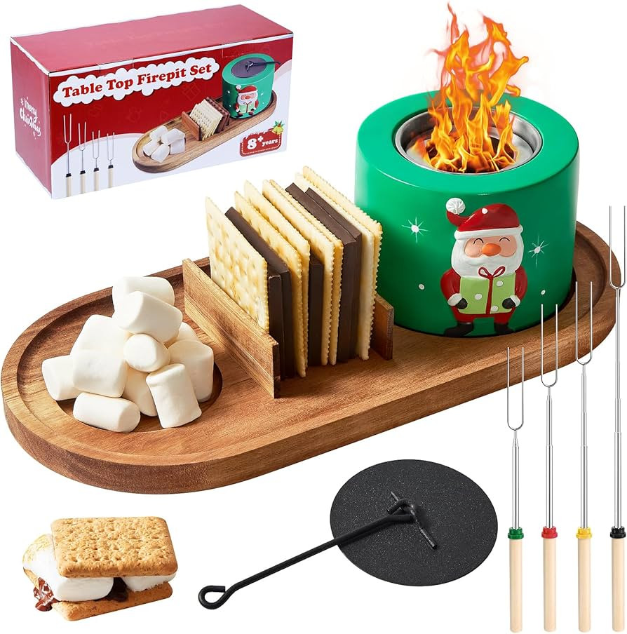 Smores Maker Tabletop Indoor Smores kit-Flameless Marshmallow Roaster Christmas Fire Pit Tabletop... | Amazon (US)