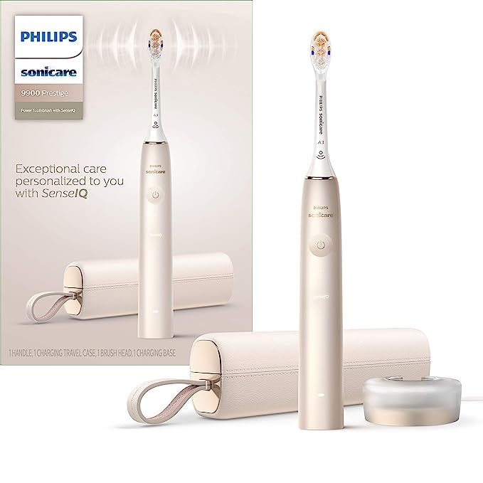 Philips Sonicare Prestige 9900, Rechargeable Electric Power Toothbrush with SenseIQ, Champagne, H... | Amazon (US)