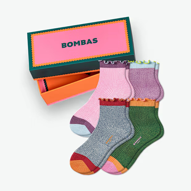 Women's Lightweight Frilly Sock 4-Pack Gift Box | Bombas