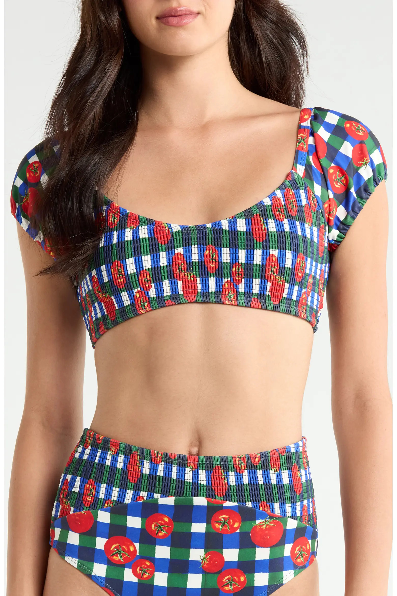 Smocked Puff Sleeve Bikini Top (Women) | Nordstrom | Nordstrom