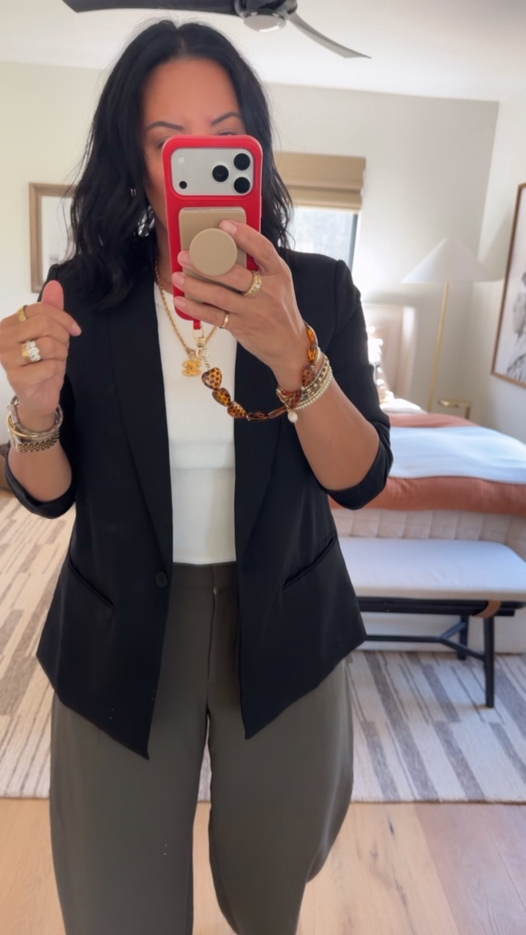 Blazer size medium, top size large, pants size 8 (I’m a size 8). 

#LTKWorkwear #LTKootd