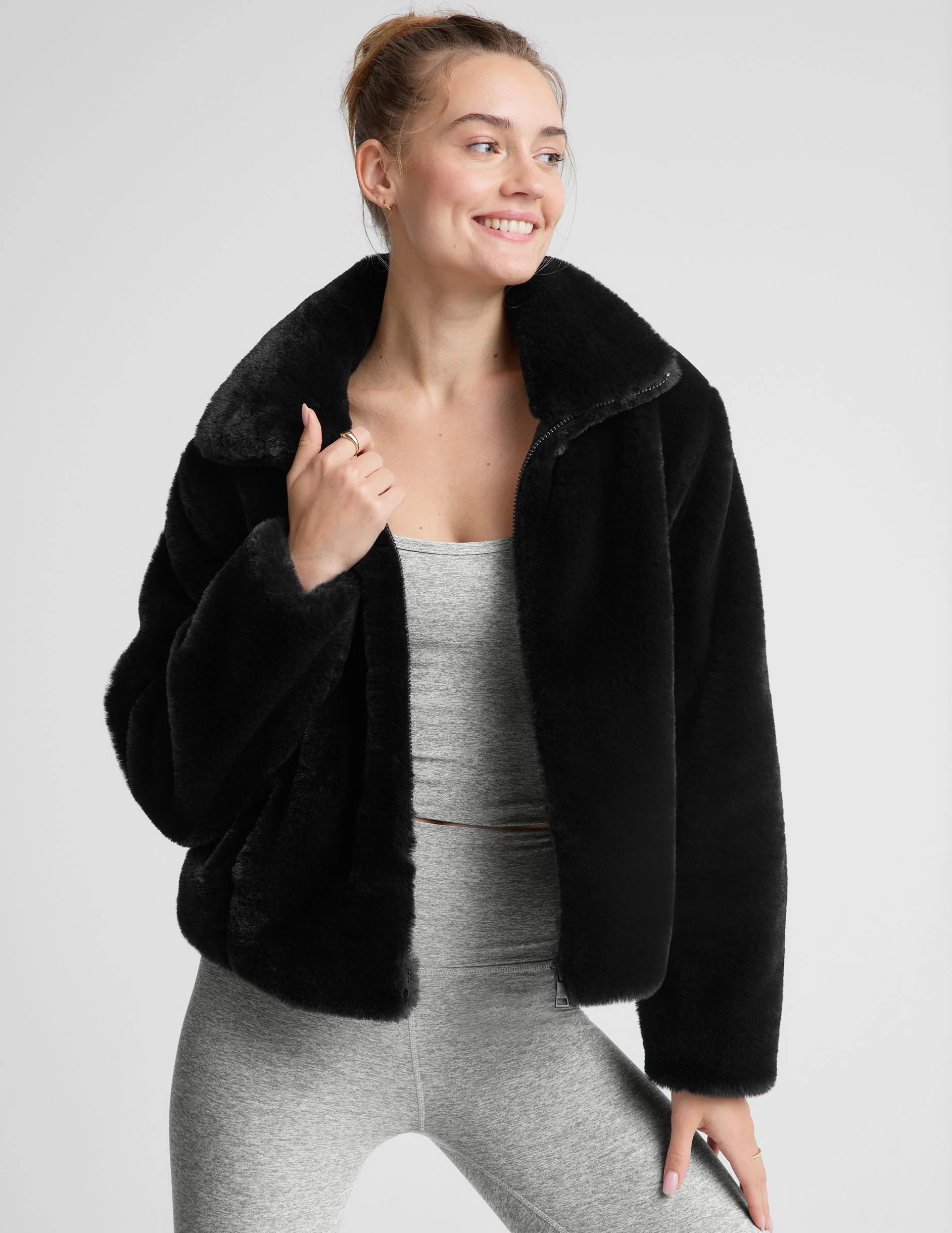 On The List Faux Fur Jacket | Beyond Yoga | Beyond Yoga