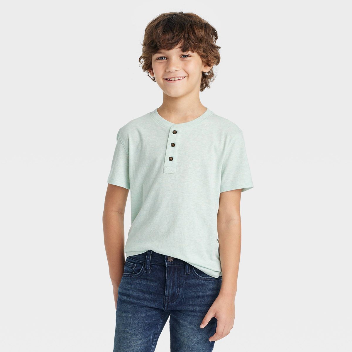 Boys' Short Sleeve Henley T-Shirt - Cat & Jack™ | Target