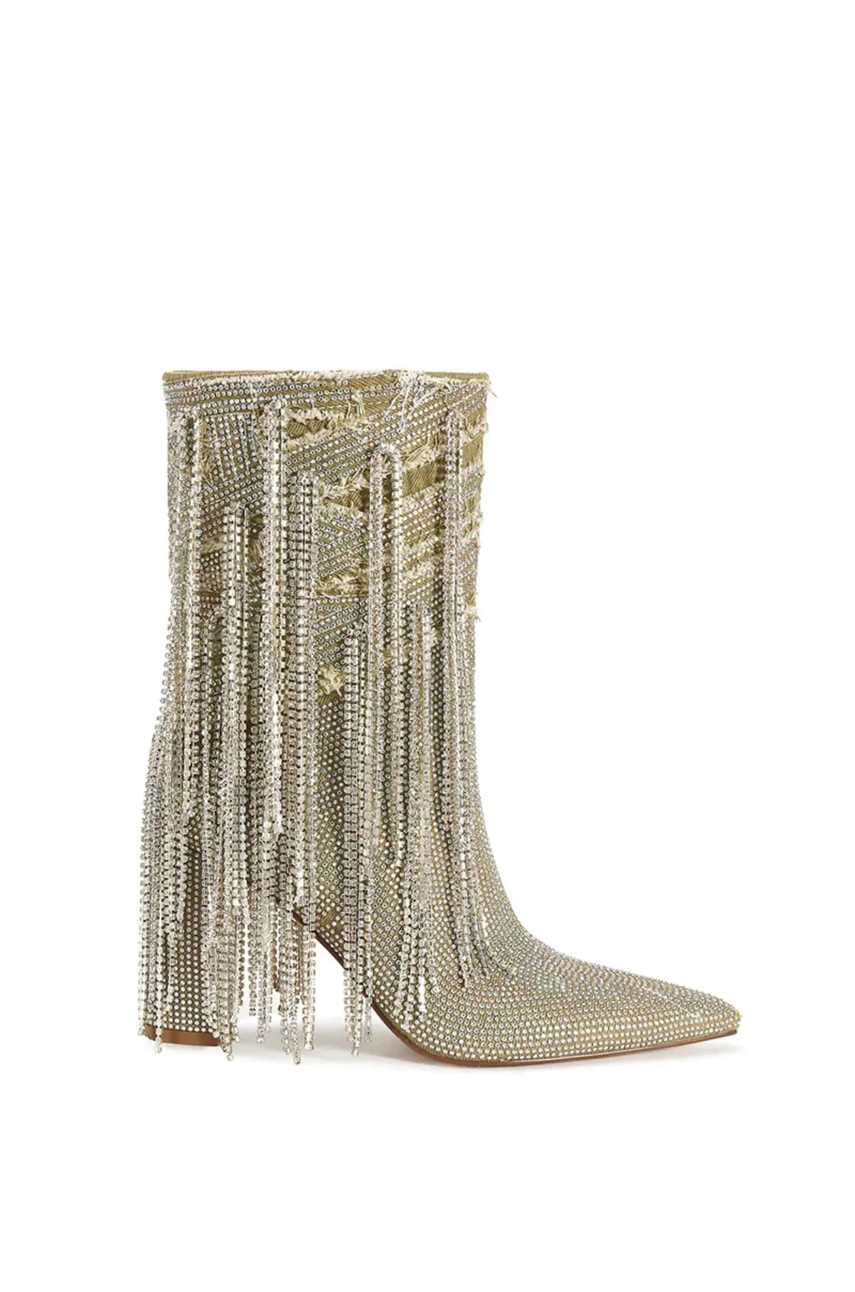 RELENTLESS-SILVER WESTERN BOOTIE | Azalea Wang