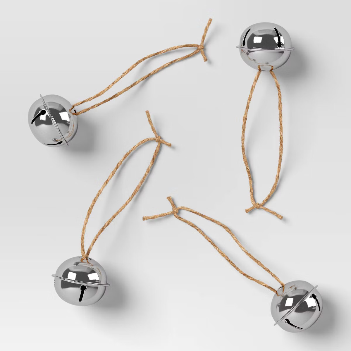4ct Christmas Jingle Bell Christmas Ornament Set Shinny Silver - Wondershop™ | Target