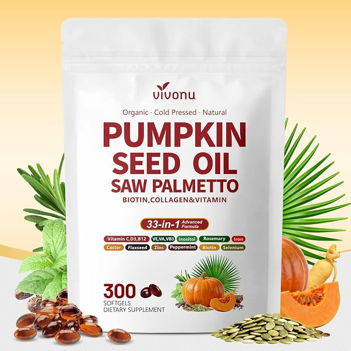 VivoNu Pumpkin Seed Oil with Saw Palmetto Capsules | Amazon (US)