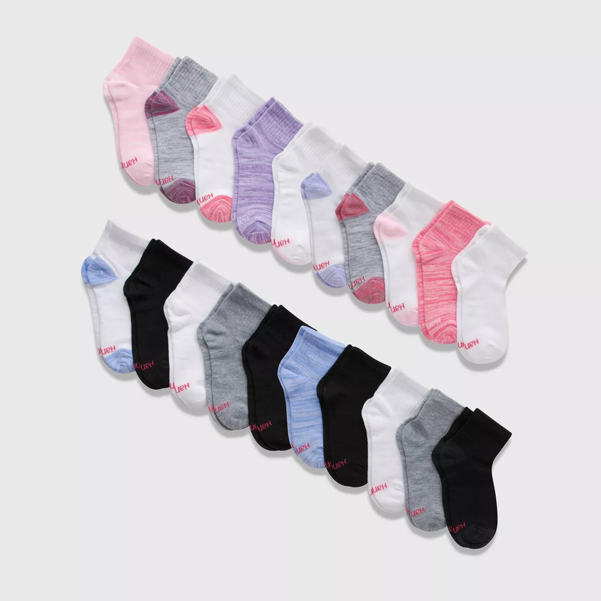 Hanes Girls' 20pk Ankle Socks - Colors May Vary S | Target