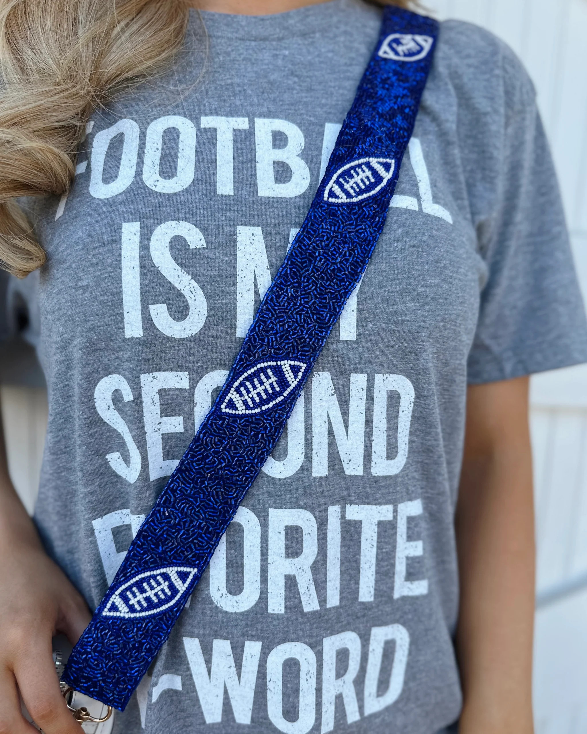 Blue Beaded Football Strap | Live Love Gameday®
