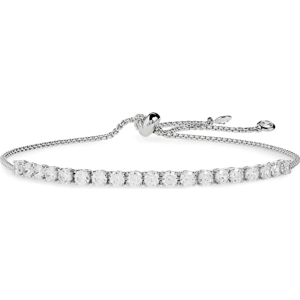 Nordstrom Cubic Zirconia Tennis Slider Bracelet in Clear/Silver at Nordstrom | Nordstrom