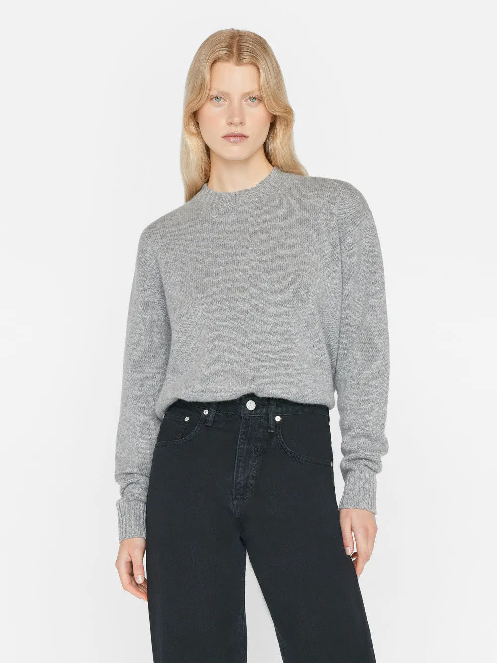 Boyfriend Cashmere Crew -- Gris Heather | Frame Denim