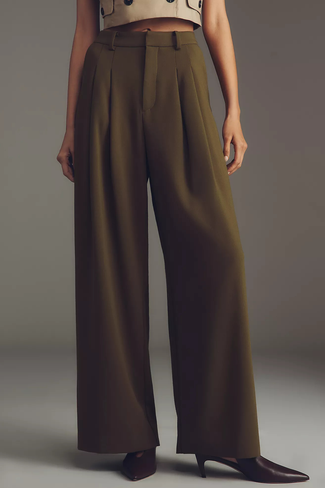 The Avery Wide-Leg Pleated Trousers by Maeve | Anthropologie (US)