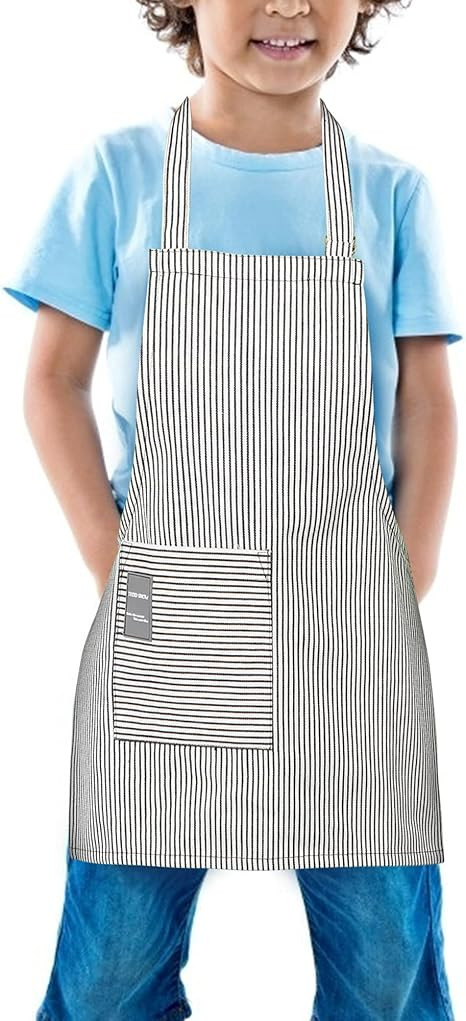 TeddSnow Daily Kids Apron, Toddler Cotton Adjustable Bib Chef Apron with Pocket, For Children Age... | Amazon (US)