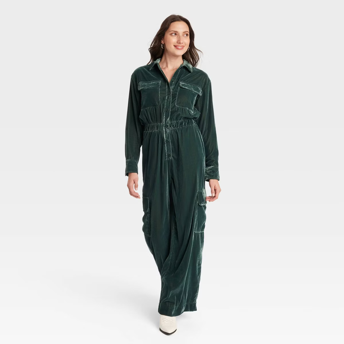 Women's Long Sleeve Velvet Cargo Jumpsuit - Universal Thread™ | Target