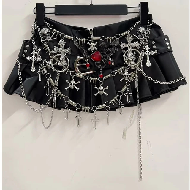 Cross Short skirts  Punk Short skirts sexy Gothic Short skirts harajuku  Short skirts y2k clothes... | AliExpress (US)