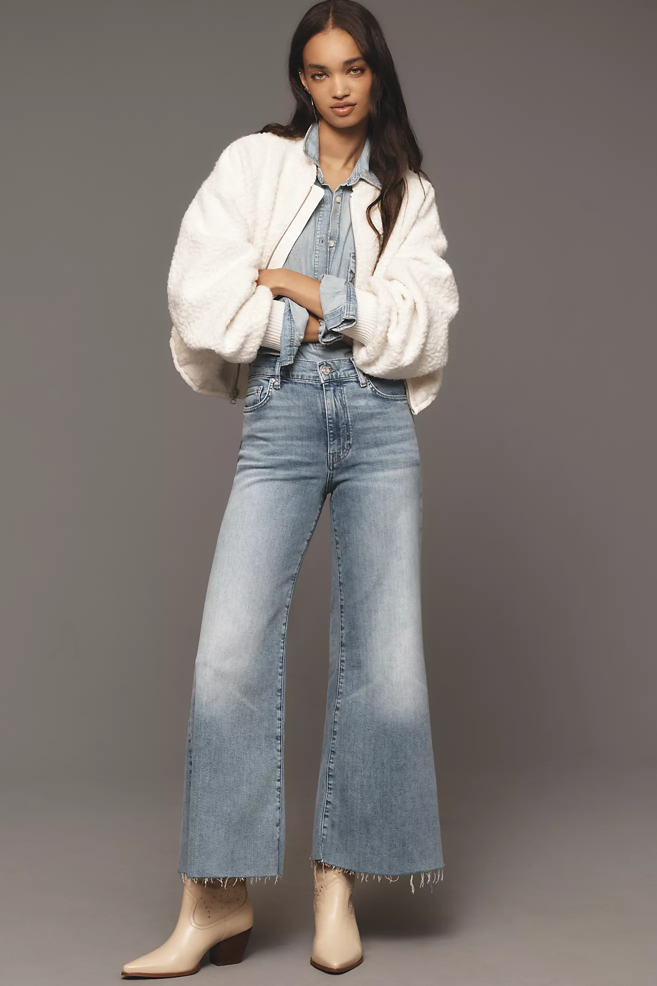FRAME Le Palazzo High-Rise Crop Jeans | Anthropologie (US)