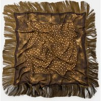 Zara - Printed Silk-Blend Fringed Scarf - Green - M - Woman | Zara Canada
