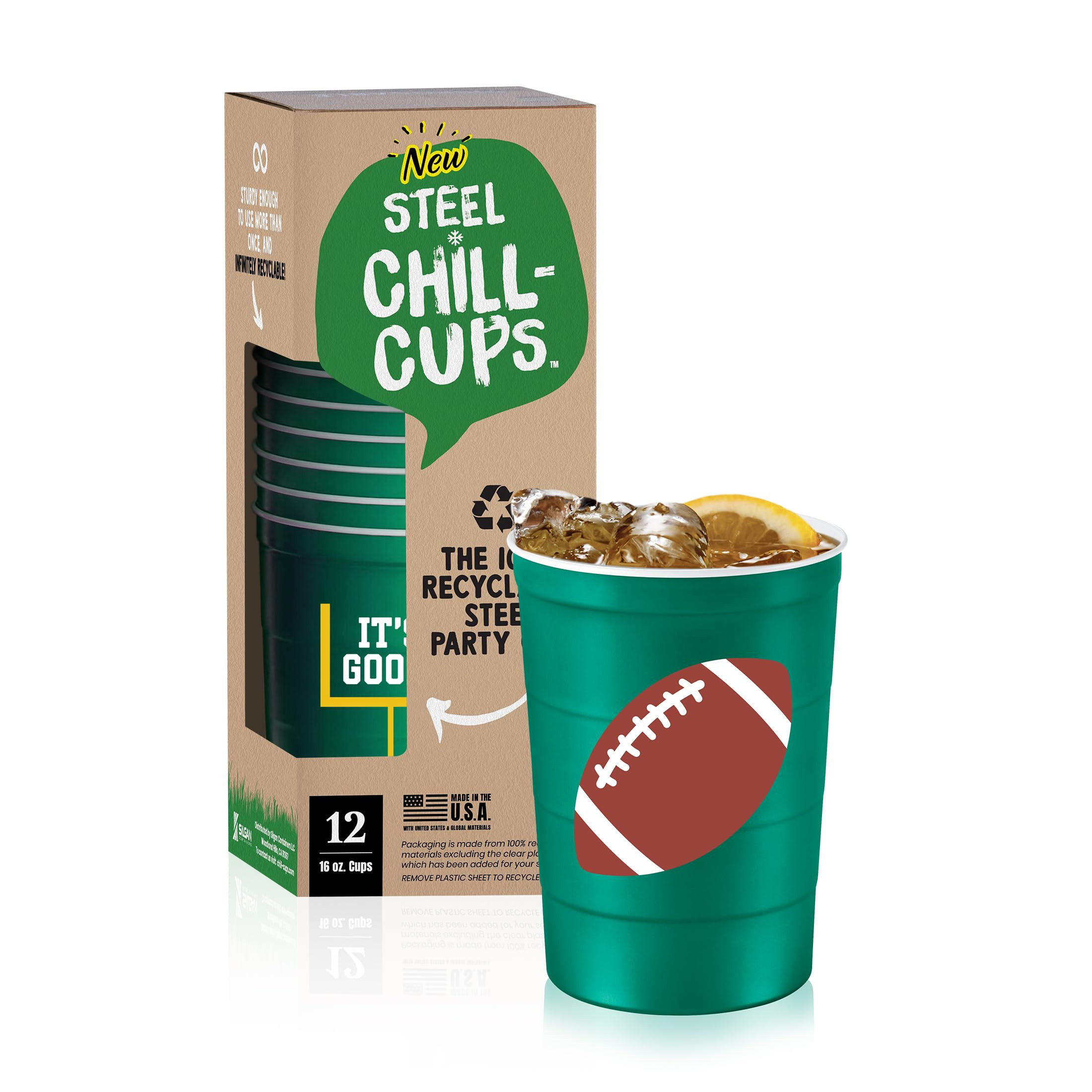 16 oz. Party Cup Football 'It's Good' Goal Post Design for Cold Drinks, Durable, Disposable, Recy... | Amazon (US)