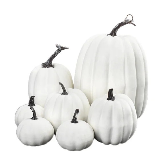 Gazechimp 7Pcs Artificial Pumpkins Harvest Decoration Assorted Size  for Halloween Thanksgiving A... | Walmart (US)