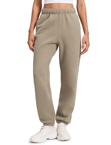 CRZ YOGA Cotton Fleece Lined Jogger Sweatpants Women 28" - Casual Lounge Travel Pants with Pocket... | Amazon (US)