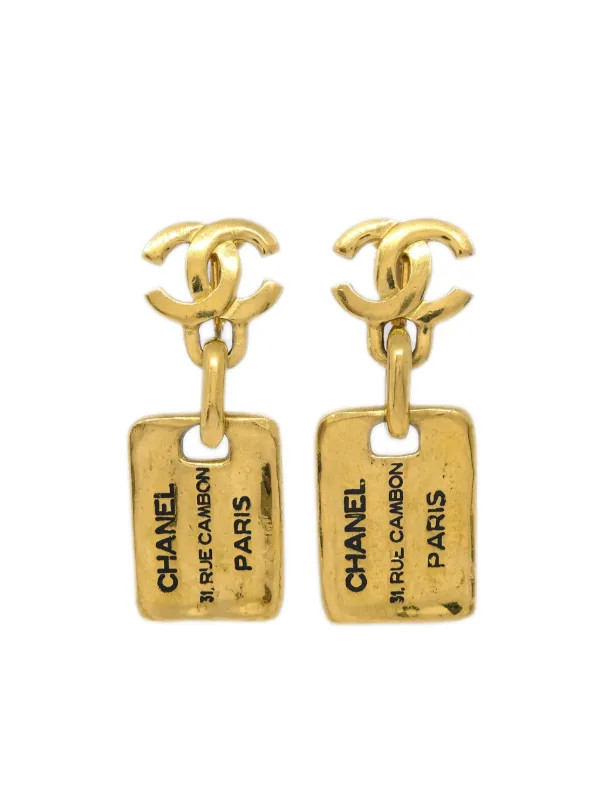 1990-2000s CC Rue Cambon dangle clip-on earrings | Farfetch Global