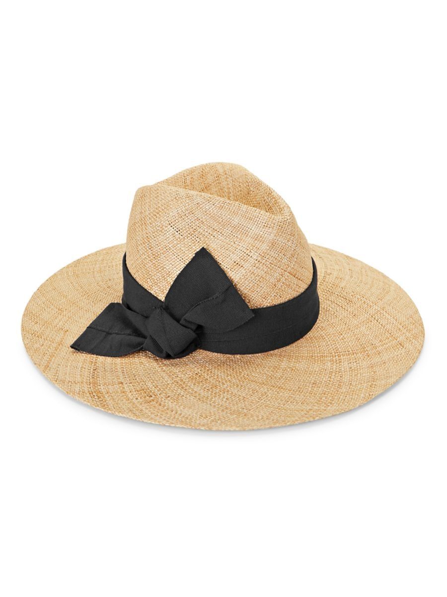 Ribbon-Trimmed Wide-Brim Straw Hat | Saks Fifth Avenue