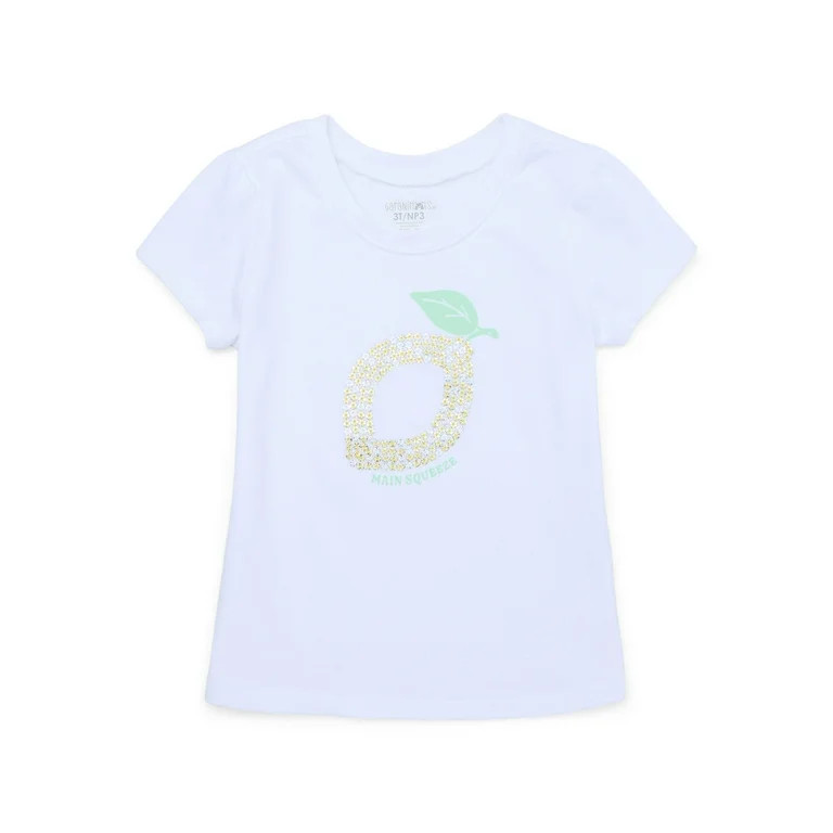 Garanimals Toddler Girl Short Sleeve T-Shirt with Sequin Detail, Sizes 18M-5T | Walmart (US)