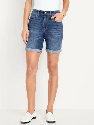 High-Waisted Wow Jean Shorts -- 7-inch inseam | Old Navy (US)