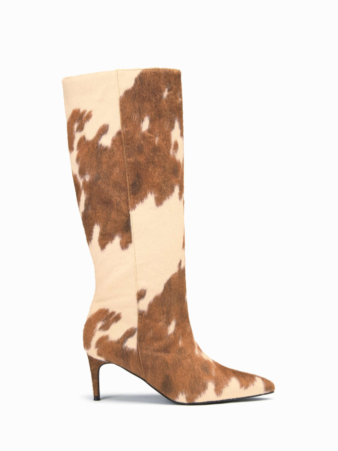 POINTED TOE COWHIDE PRINT KNEE HIGH BOOTS For Date Music Festival/Live House Party/Clubbing | Cider