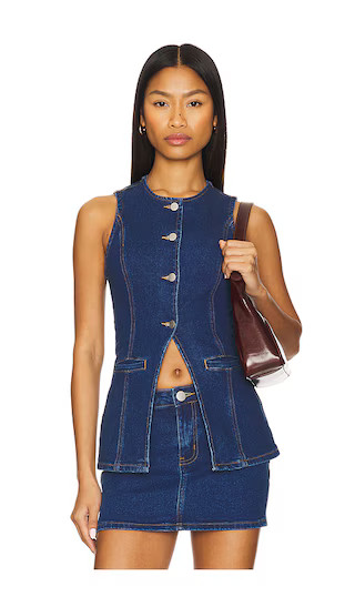 Maeve Top in Dark Wash Denim | Revolve Clothing (Global)