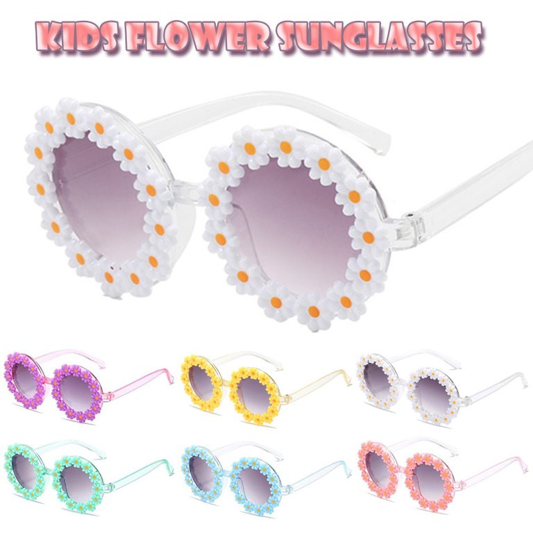 Kids Cute Flower Sunglasses Age 1-8 UV Protection Aviator Sunglasses for Little Girls Boys | Walmart (US)