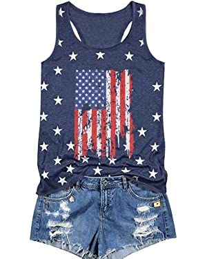 USA Tank Tops Women American Flag Sleeveless Shirt Novelty Graphic 4th July Patriotic Shirt Vest ... | Amazon (US)