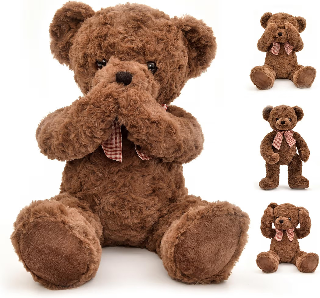 20" Posed Teddy Bear Stuffed Animal Cute Plush Toy for Girl Kids (Dark Brown) | Amazon (US)
