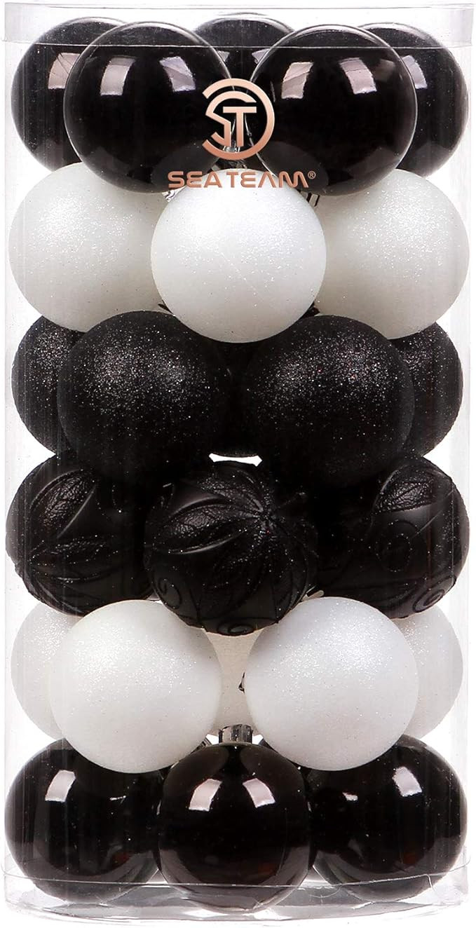 Sea Team 60mm/2.36" Decorative Shatterproof Painting & Glitering Designs Christmas Ornaments Chri... | Amazon (US)