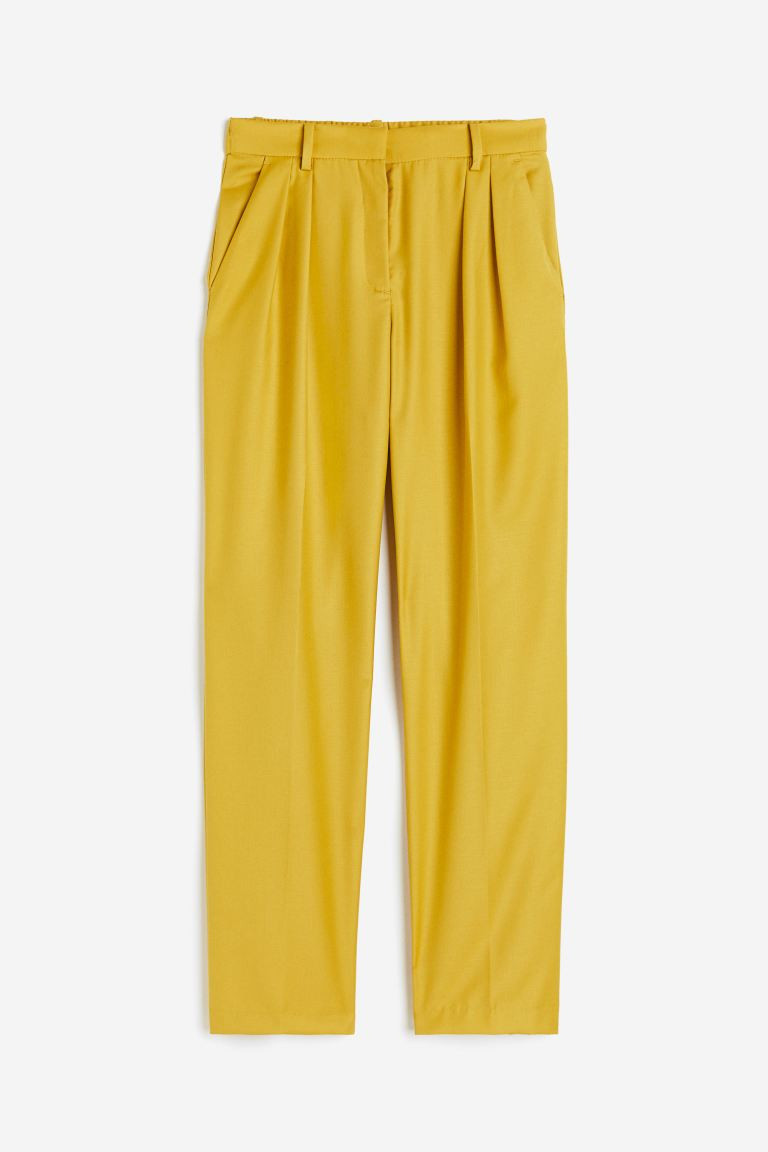 Hose im Tapered-Schnitt - Hoher Bund - Lang - Gelb - Ladies | H&M DE | H&M (DE, AT, CH, NL, FI)