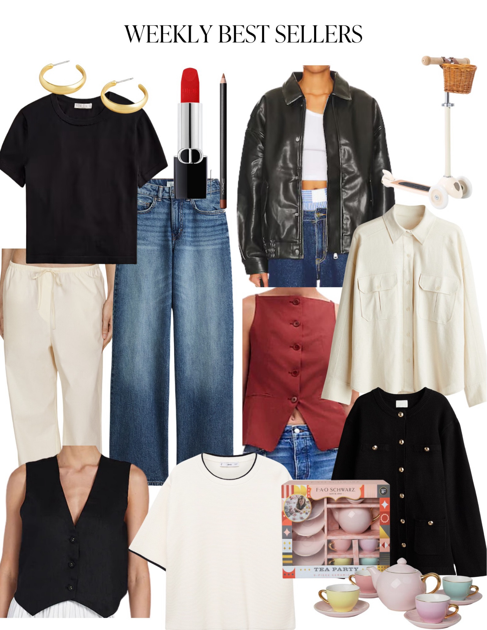 Weekly Best Sellers 🖤 The all linen black vest, red lipstick, Poppy’s scooter and the jeans are some of my favorites!

#LTKStyleTip #LTKBeauty #LTKSeasonal