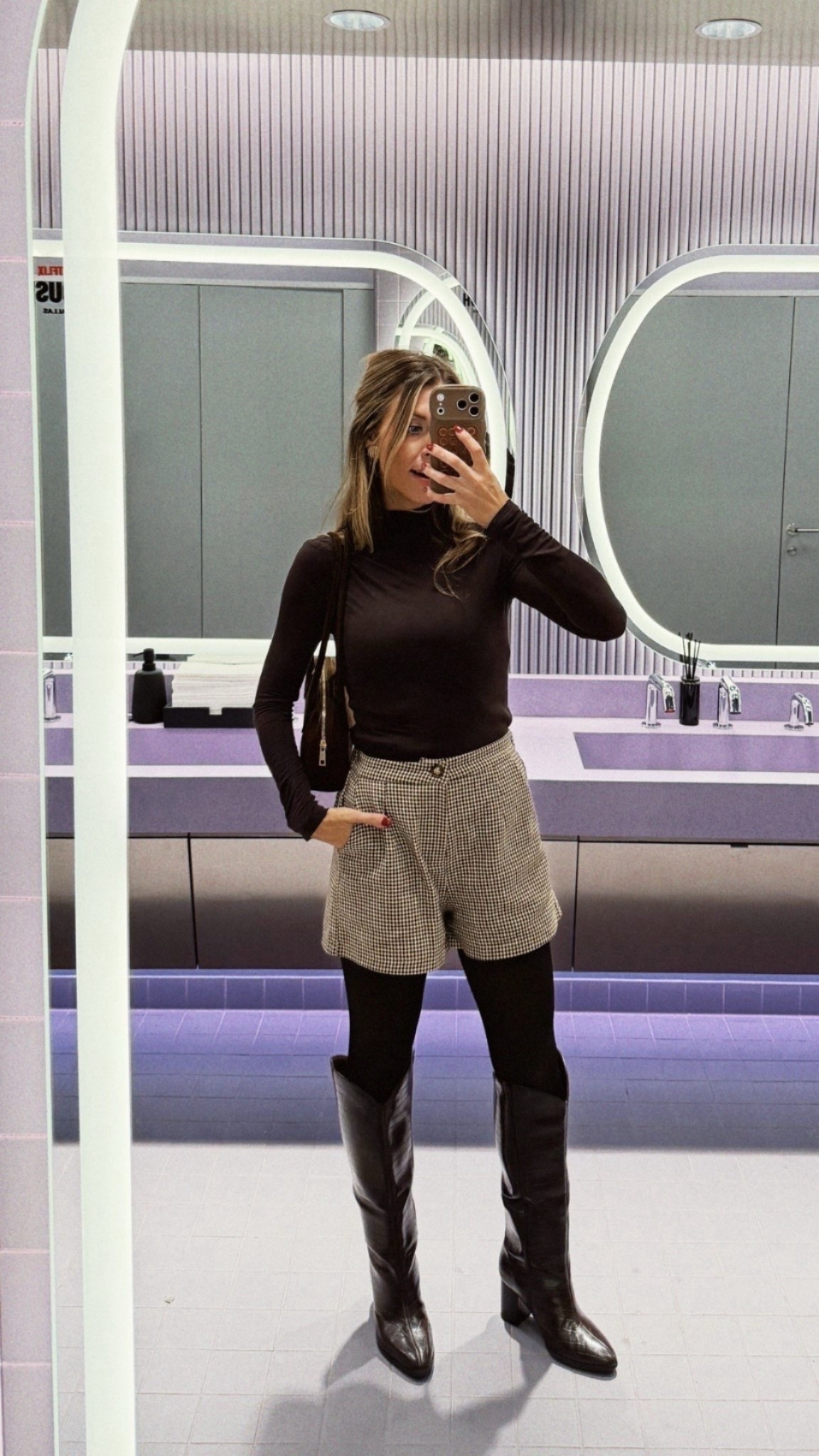 Cutest Amazon shorts only $36!! I did a size small. Waistband is elastic! Fleece tights and small fitted turtleneck. Target knee high brown boots  


#LTKootd #LTKFindsUnder100 #LTKgrwm