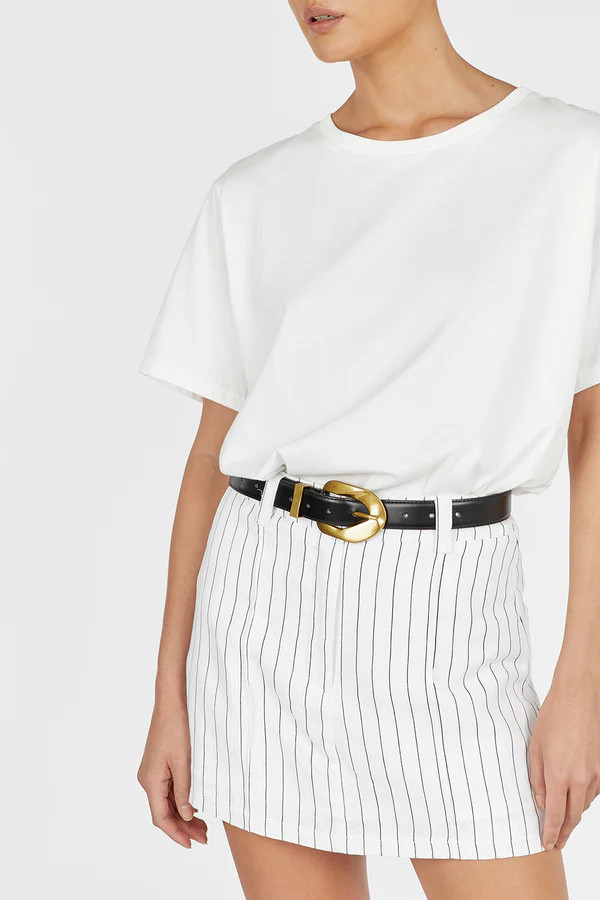 MARCEL WHITE PINSTRIPE LINEN SKORT | DISSH