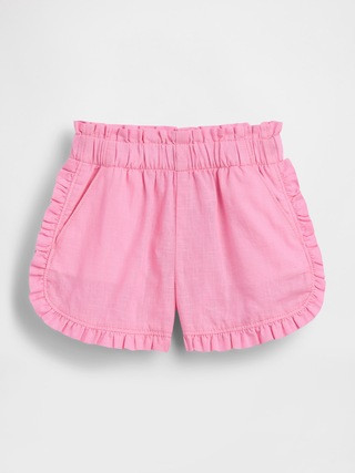 Baby & Toddler Linen-Cotton Ruffle Dolphin Shorts | Gap (US)