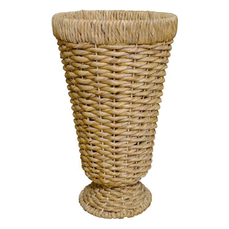 Natural Water Hyacinth Pedestal Vase, 22" | At Home