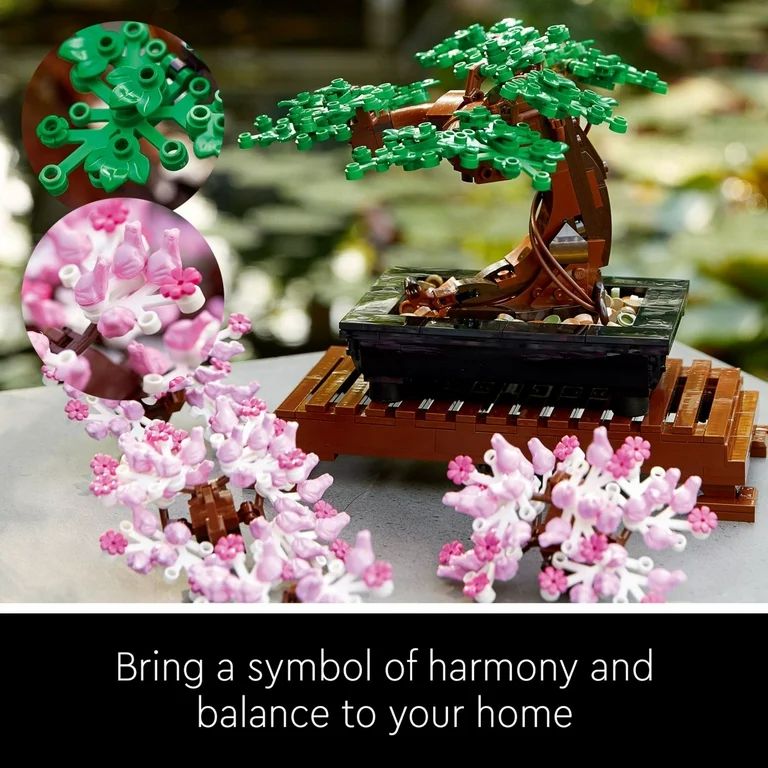LEGO Icons Bonsai Tree with Cherry Blossom Flowers, DIY Plant Model for Home Décor or Office Art... | Walmart (US)