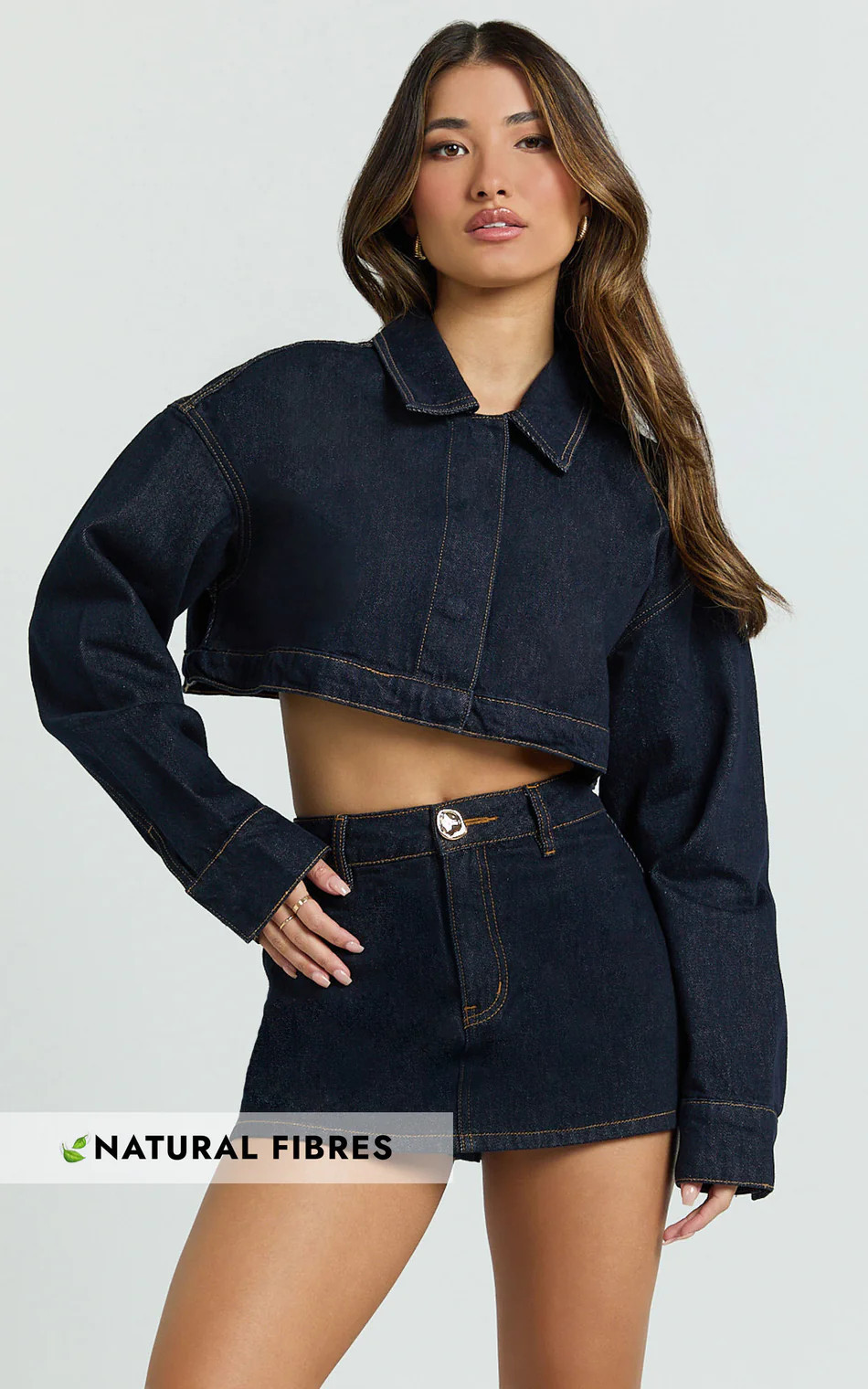 Rhylee Jacket - Oversized Cropped Denim Jacket in Raw Denim | Showpo (US, UK & Europe)