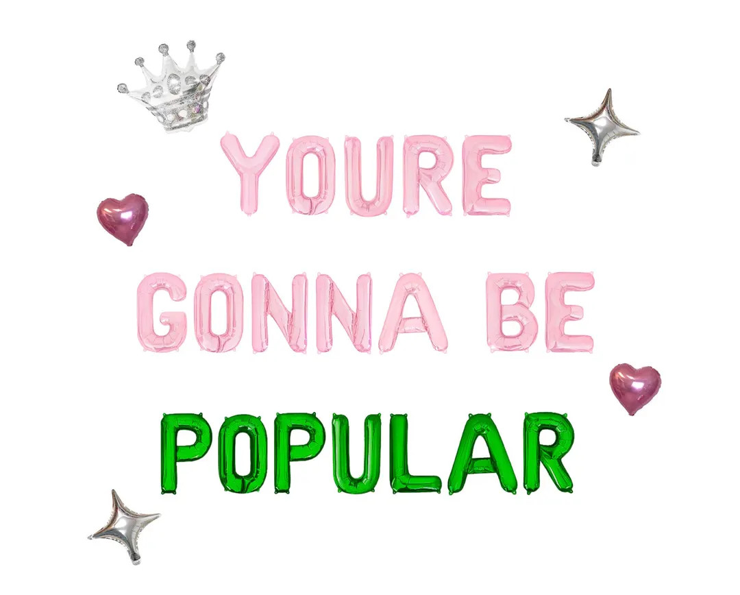 You're Gonna Be Popular Letter Balloon Kit Good Witch Bad Witch Bachelorette Party Decor Green an... | Etsy (US)