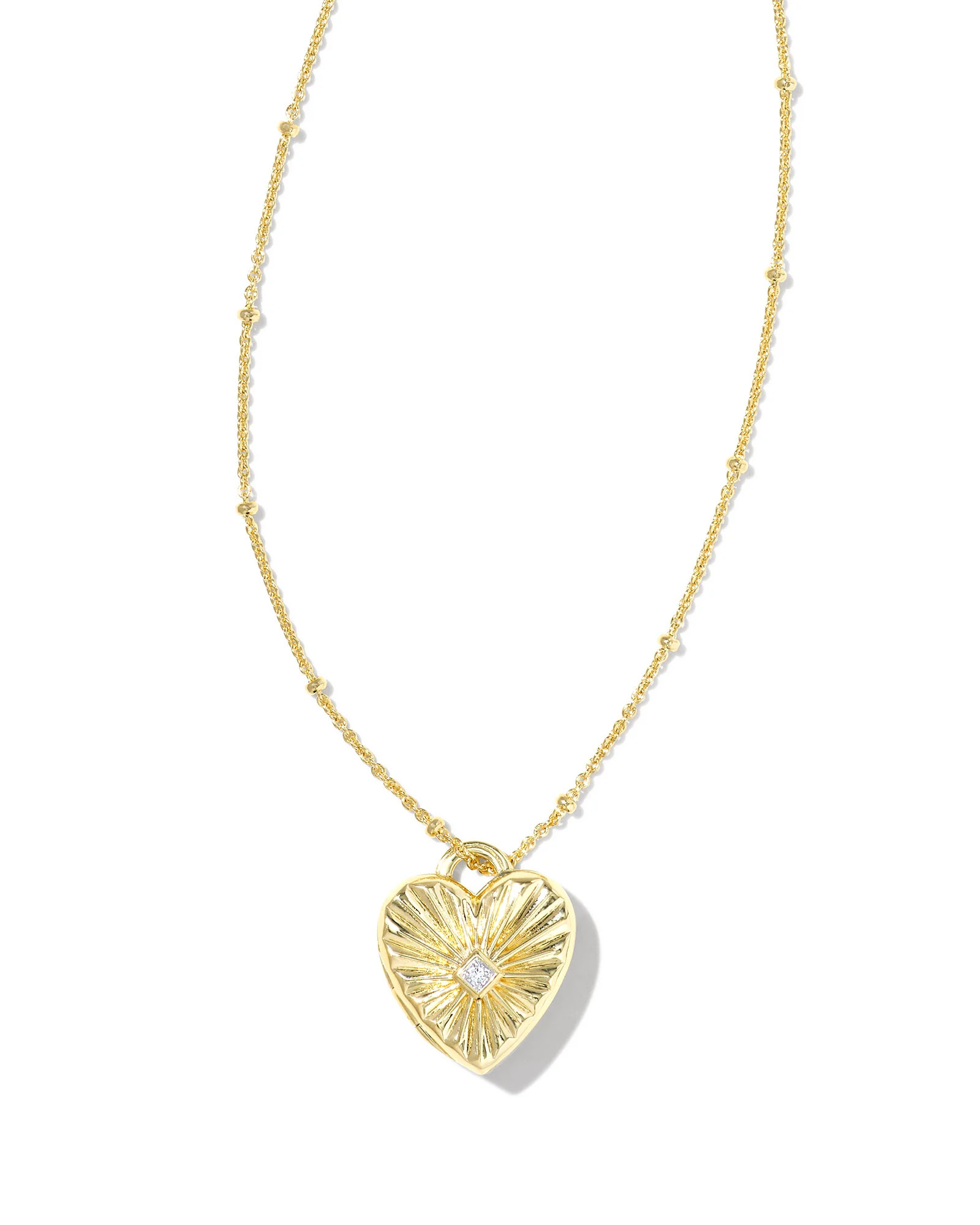 Meredith 18k Gold Vermeil Locket Necklace in White Topaz | Kendra Scott | Kendra Scott