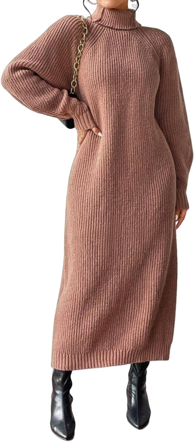 Women's Winter Sweater Oversized Long Sleeve Knitwear Dress Loose Pullover Maxi Bell Sweater Dres... | Amazon (US)